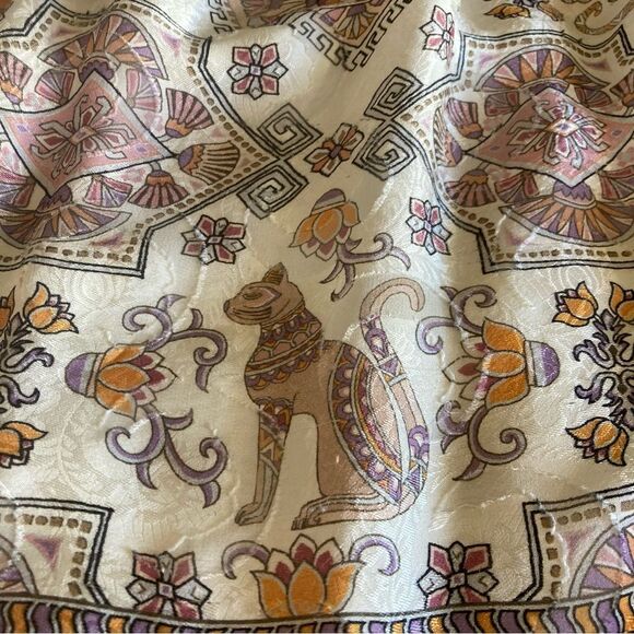 Anthropologie Flora Silk Blouse Balloon Sleeve XS Egyptian Boho Pattern - Picture 7 of 15